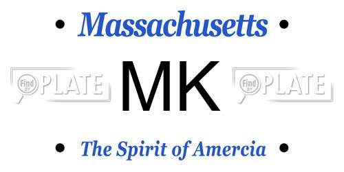 MK Massachusetts License Plate