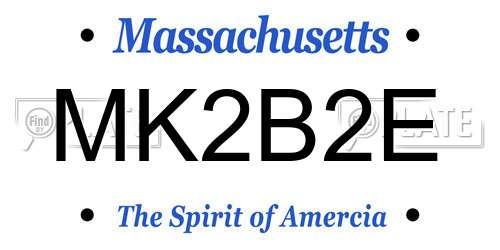 MK2B2E Massachusetts License Plate