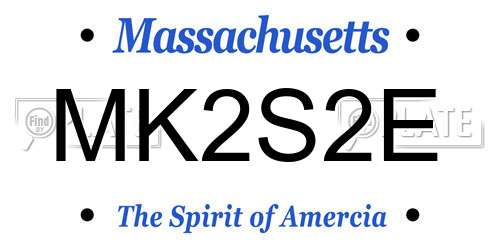 MK2S2E Massachusetts License Plate