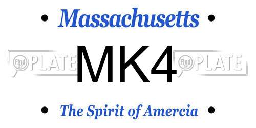 MK4 Massachusetts License Plate
