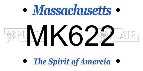 MK622 Massachusetts License Plate