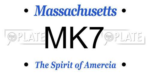 MK7 Massachusetts License Plate