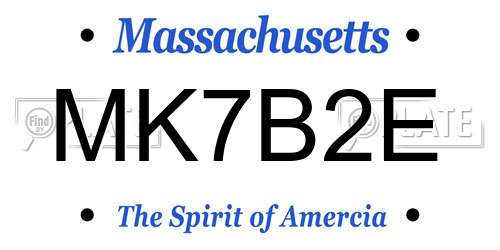 MK7B2E Massachusetts License Plate