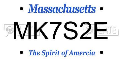 MK7S2E Massachusetts License Plate