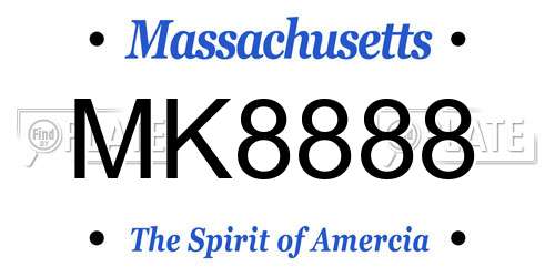 MK8888 Massachusetts License Plate