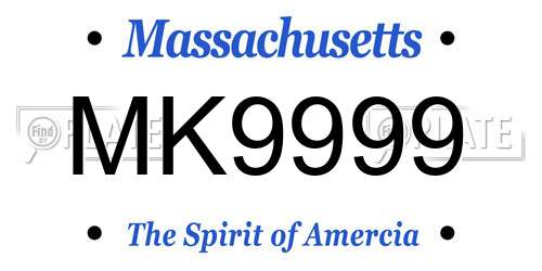 MK9999 Massachusetts License Plate