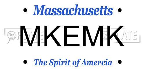 MKEMK Massachusetts License Plate