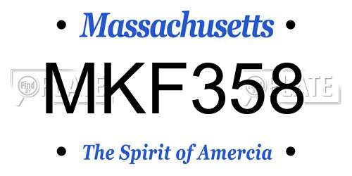 MKF358 Massachusetts License Plate