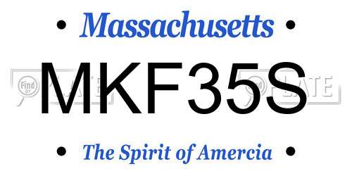 MKF35S Massachusetts License Plate