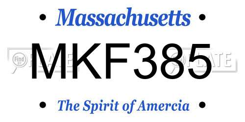 MKF385 Massachusetts License Plate