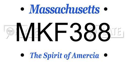 MKF388 Massachusetts License Plate