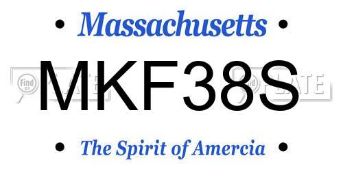 MKF38S Massachusetts License Plate