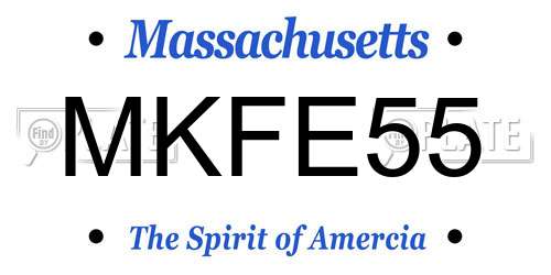 MKFE55 Massachusetts License Plate