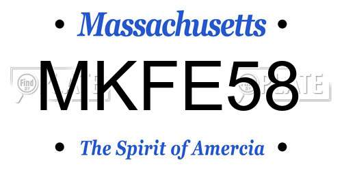 MKFE58 Massachusetts License Plate