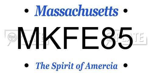 MKFE85 Massachusetts License Plate