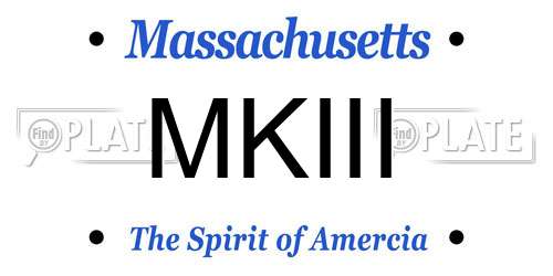 MKIII Massachusetts License Plate