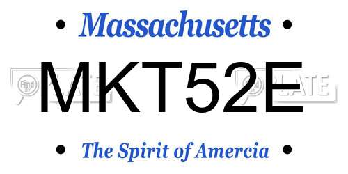 MKT52E Massachusetts License Plate