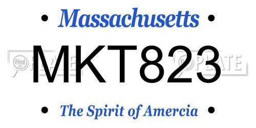 MKT823 Massachusetts License Plate