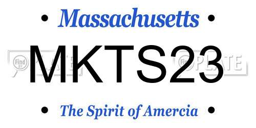 MKTS23 Massachusetts License Plate