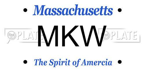 MKW Massachusetts License Plate