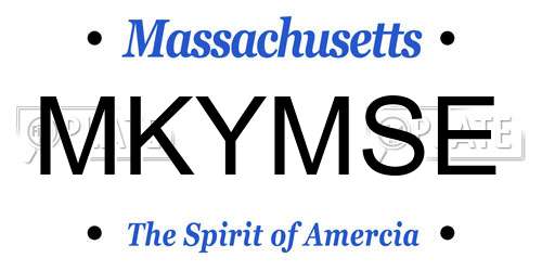 MKYMSE Massachusetts License Plate