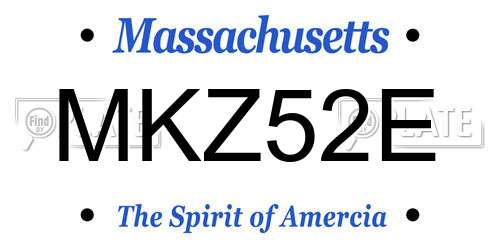 MKZ52E Massachusetts License Plate