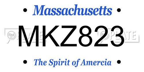 MKZ823 Massachusetts License Plate