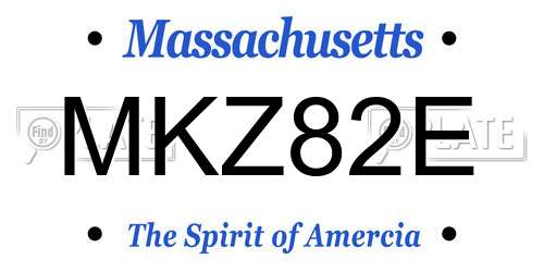 MKZ82E Massachusetts License Plate