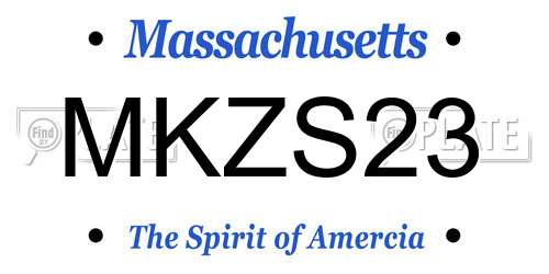 MKZS23 Massachusetts License Plate