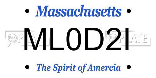 ML0D2I Massachusetts License Plate
