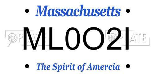 ML0O2I Massachusetts License Plate