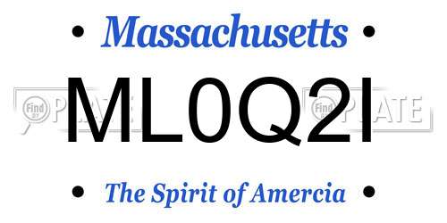 ML0Q2I Massachusetts License Plate