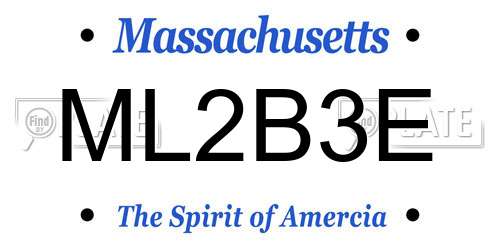 ML2B3E Massachusetts License Plate