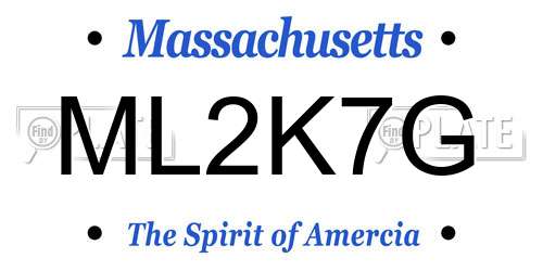 ML2K7G Massachusetts License Plate