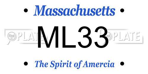 ML33 Massachusetts License Plate
