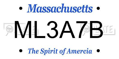ML3A7B Massachusetts License Plate