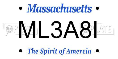 ML3A8I Massachusetts License Plate