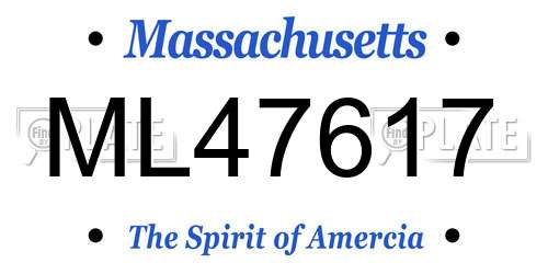 ML47617 Massachusetts License Plate
