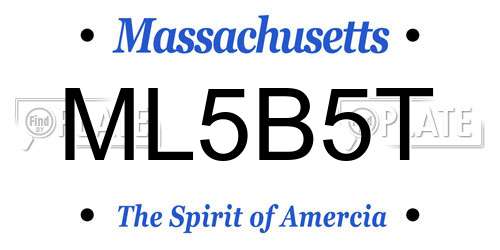 ML5B5T Massachusetts License Plate