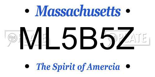 ML5B5Z Massachusetts License Plate