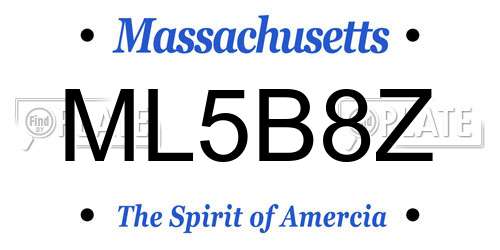 ML5B8Z Massachusetts License Plate