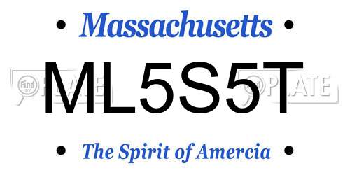ML5S5T Massachusetts License Plate