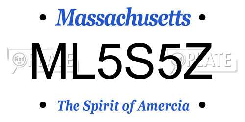 ML5S5Z Massachusetts License Plate