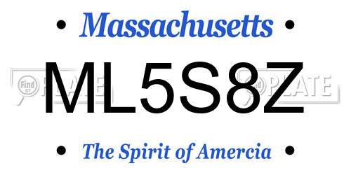 ML5S8Z Massachusetts License Plate