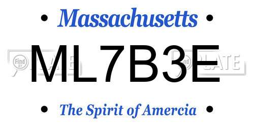 ML7B3E Massachusetts License Plate
