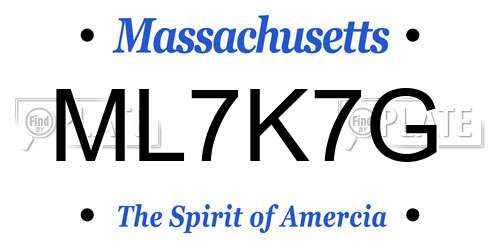 ML7K7G Massachusetts License Plate