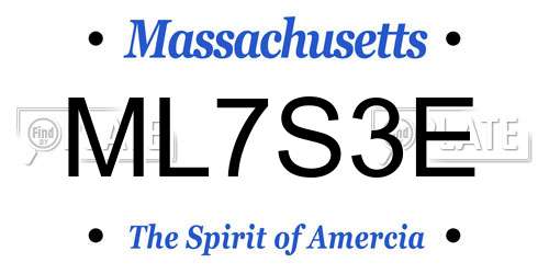 ML7S3E Massachusetts License Plate
