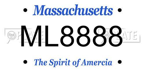 ML8888 Massachusetts License Plate