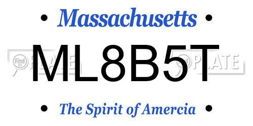 ML8B5T Massachusetts License Plate