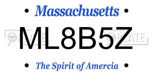 ML8B5Z Massachusetts License Plate